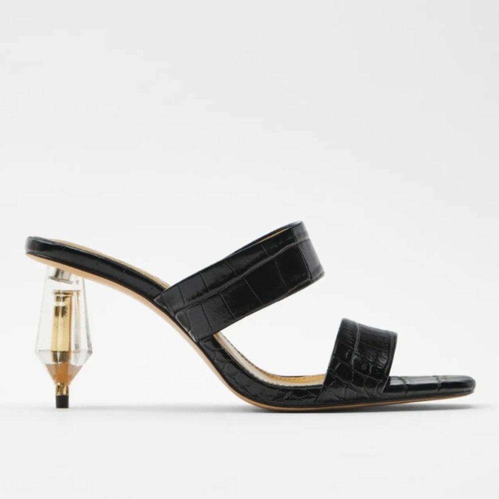 Zara - Geometric Methacrylate Embossed Heels